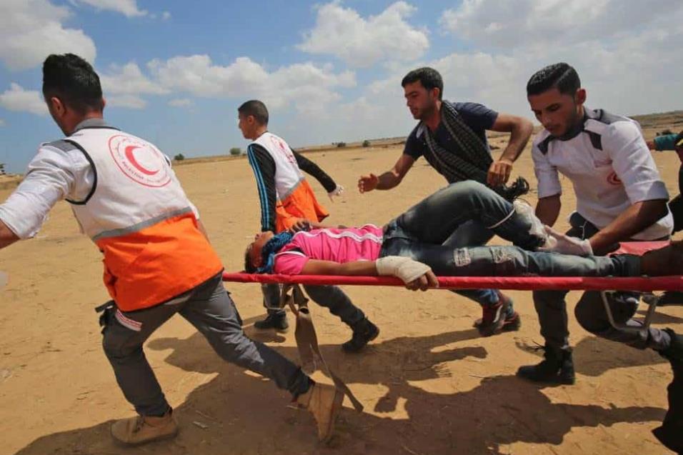 Desde que comenzó dicha marcha, el pasado 30 de marzo, las fuerzas israelíes han abatido al menos 45 palestinos, según fuentes sanitarias palestinas, mientras que del lado israelí no se han producido víctimas.  SAID KHATIB AFP