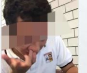 Graban a alumno presuntamente inhalando droga