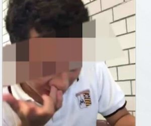 Graban a alumno presuntamente inhalando droga