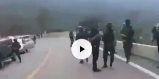 Muestran caravana con supuestos miembros del CJNG