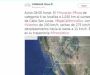 Huracán Rosa provocará tormentas en 6 estados