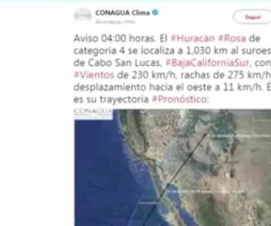 Huracán Rosa provocará tormentas en 6 estados