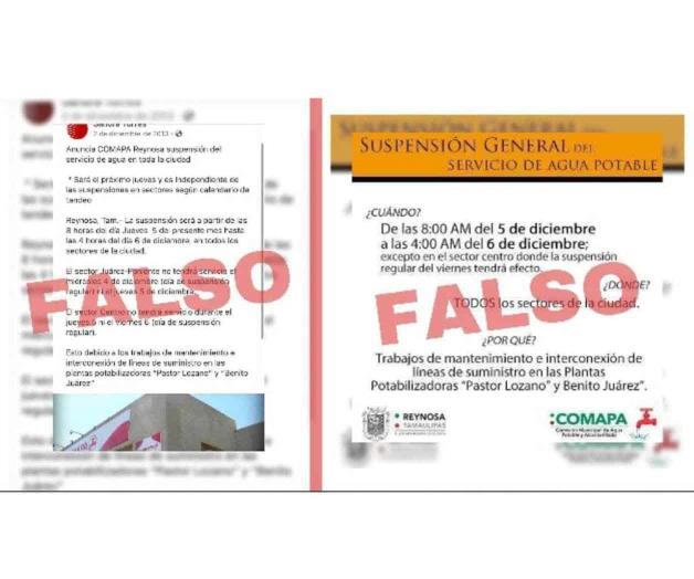 Suspensión de agua, fake news: Comapa Suspensión de agua, fake news: Comapa