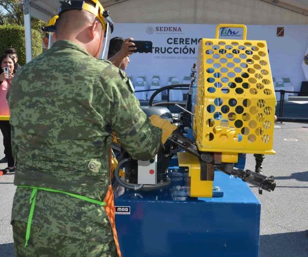 Inutiliza Sedena arsenal incautado Inutiliza Sedena arsenal incautado