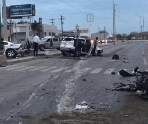 Carambola de cuatro vehículos en Matamoros