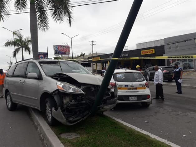 Se queda sin frenos y provoca accidente vial