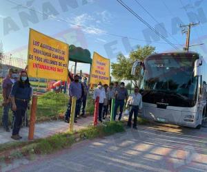 Emprende caravana de protesta hasta la Conagua de Monterrey