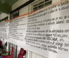 Un grupo de maestros de Escuelas Secundarias Generales tomaron las instalaciones de la Supervisión Escolar No 15; piden la destitución del supervisor de zona.