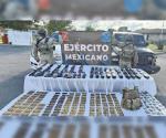 Aseguran armas,  municiones y droga  en Miguel Alemán