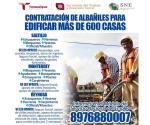 Buscan aquí albañiles para construir casas