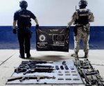 Decomisan armas y camionetas al Cártel Michoacán Nueva Generación en Apatzingán