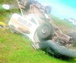 Conductor herido luego de volcar en autopista