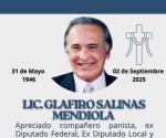 Consterna muerte de Glafiro Salinas