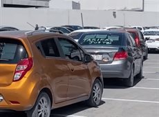 Choferes de plataforma realizan una caravana por principales vialidades de Reynosa.