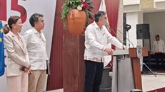 Conferencia de prensa del gobernador Américo Villarreal, y el embajador de la Unión Europea en México, Excmo. Francisco André y la secretaria de Economía, Ninfa Cantú Deándar.">