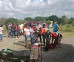 Motociclista herido en fuerte choque