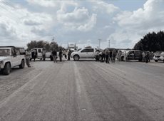 Bloqueo en carretera Victoria-Matamoros a la altura de la 