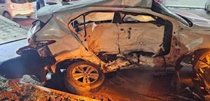 Colisión vehicular deja dos lesionados