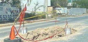 Conductores en peligro por trabajos inconclusos