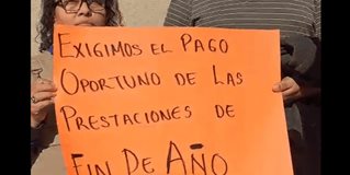 Protestan empleados del ITEA por retraso en vales de fin de año