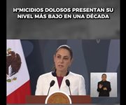 Claudia Sheinbaum anuncia menos homicidios en México