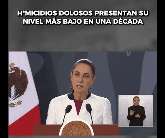 Claudia Sheinbaum anuncia menos homicidios en México