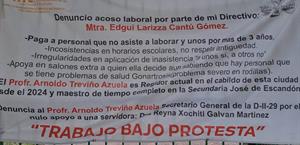 Denuncian presunto acoso de Directora en secundaria