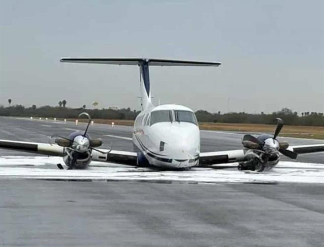 Aeronave de la Fiscalía aterriza de emergencia en Reynosa