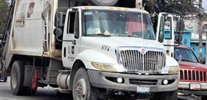 Camión de basura fuera de  servicio por falla mecánica