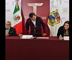 Conferencia de prensa con el gobernador Américo Villarreal, y los secretarios de Obras Públicas, Desarrollo Hidráulico y Salud.
