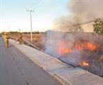 Elementos de PC sofocan incendios de pastizales