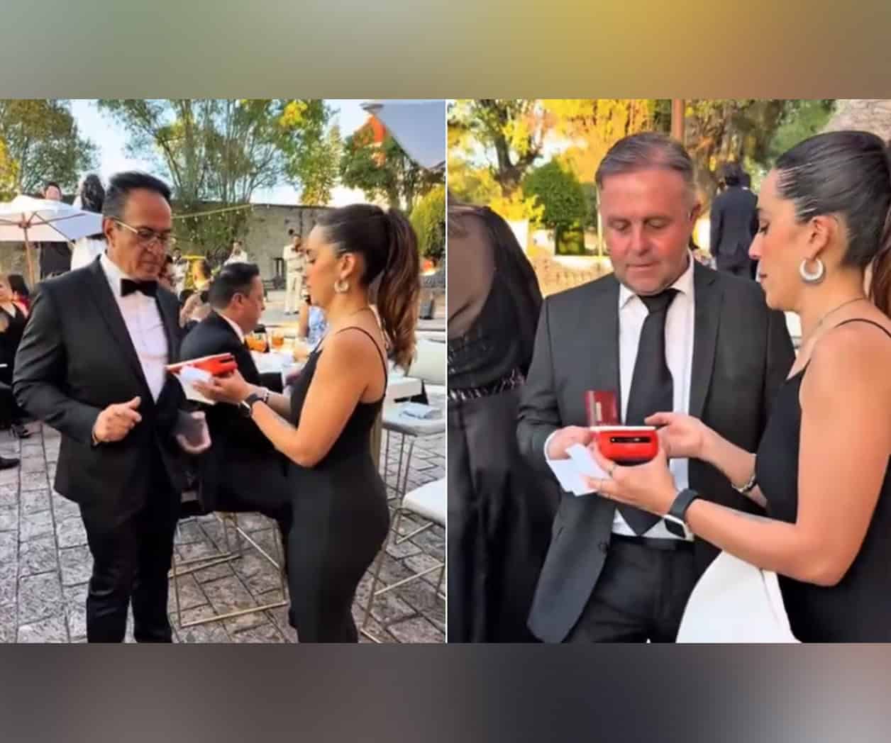 Recién casados ofrecen terminal bancaria para regalo de boda