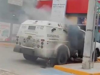 Conato de incendio en camión de valores