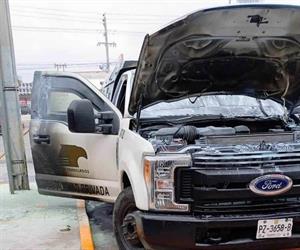 Conato de incendio en camión de valores