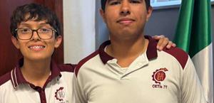 Triunfan dos alumnos en olimpiada van a fase estatal
