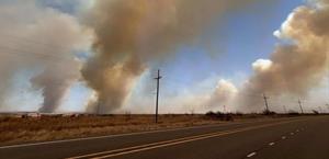 Combaten incendios  forestales en Texas