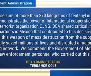 Reconoce la DEA cooperación con México