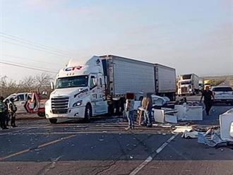 7 lesionados en accidente en la Victoria-Matamoros