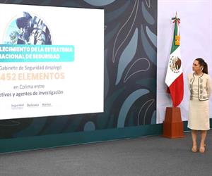 Sheinbaum destaca caída  de la violencia en Colima
