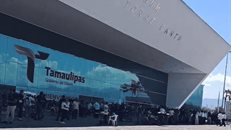 Por arribar el gobernador Américo Villarreal al Polyforum para rendir su 4to Informe de Gobierno.">