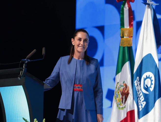  Sheinbaum presenta plan de inversión de 5.6 bdp ante Caintra