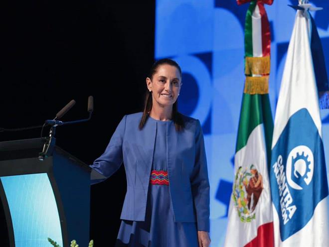  Sheinbaum presenta plan de inversión de 5.6 bdp ante Caintra