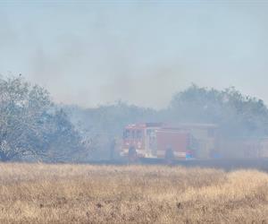 Incendio de pastizal amenaza  a conductores en carretera 82