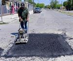 Continúan trabajos de bacheo en el centro de la ciudad