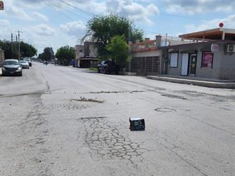 Reportan ponchallantas en calles de Río Bravo