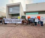 Viuda de víctima mortal protesta frente a FGJE