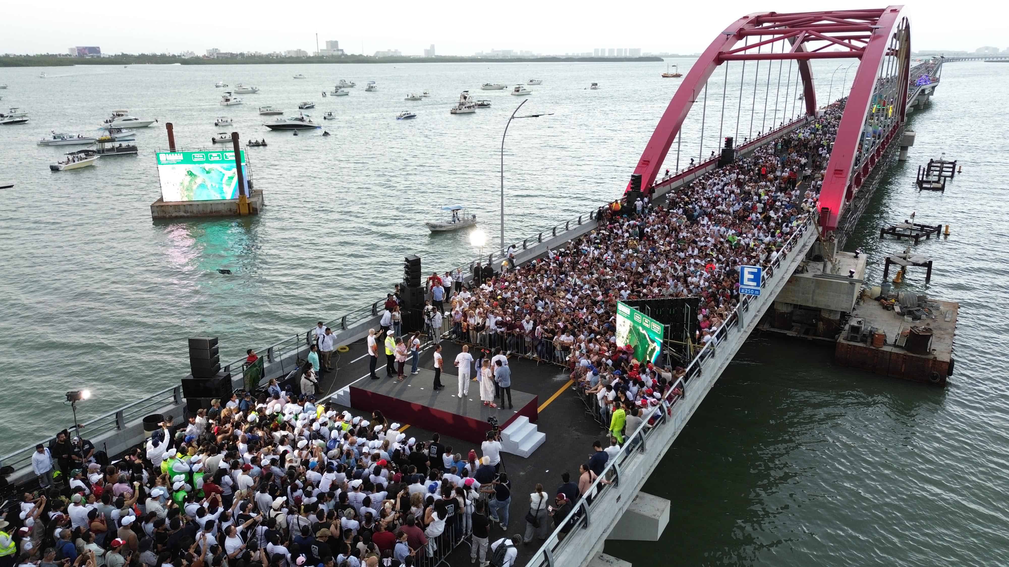 Sheinbaum inaugura puente Nichupté