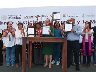 Claudia reivindica Atenco con devolución de tierras