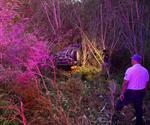 Dormita al volante y termina volcado en la carretera 120