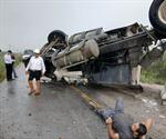 Trailero herido en accidente